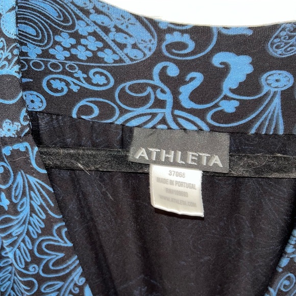 Athleta Black and Blue Swirl Dress Medium - Picture 2 of 3